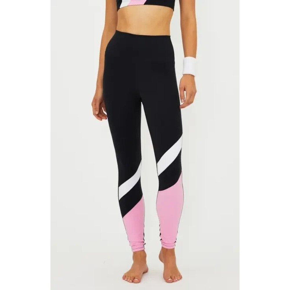 BEACH RIOT Rio Prism Pink Color Block Leggings Women's Size L